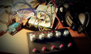 The original Groovesizer on the breadboard